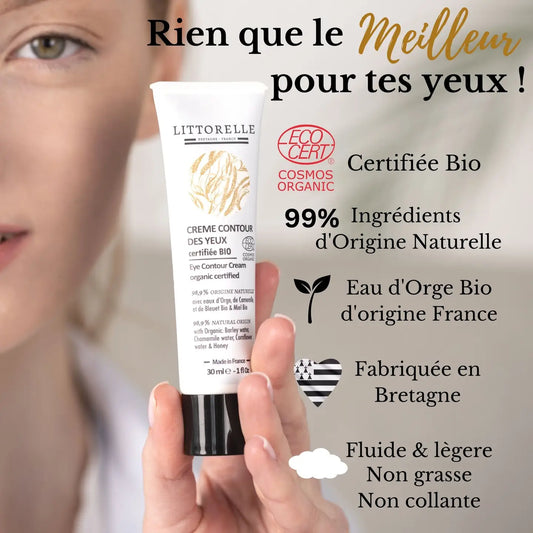 Litorelle - Crème Contour des Yeux à l'Orge Bio Certifiée Bio 30 mL
